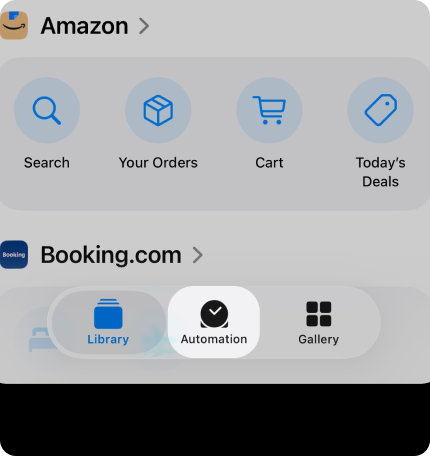 The Automation tab in the iPhone Shortcuts app